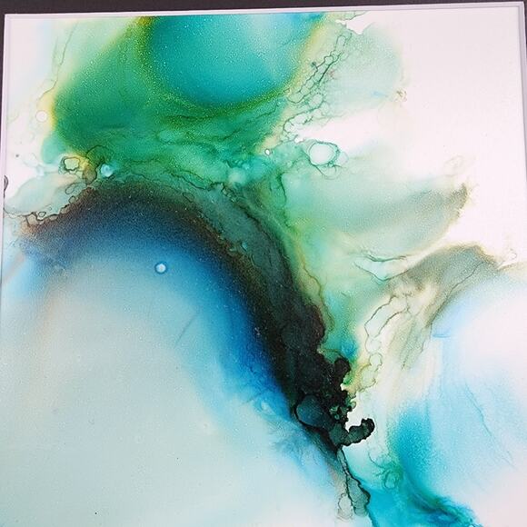 Original Alcohol Ink on Grafix & Matted in Black - Picture 2 of 5